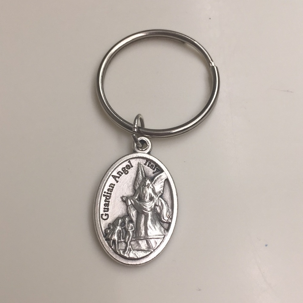Silver St. Michael the Archangel Keychain
